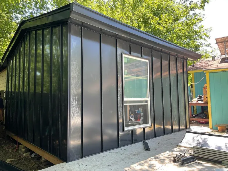 Black standing seam metal wall panels for Metal Roof Installation in Creedmoor